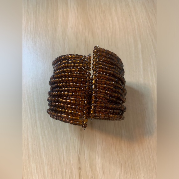PRELOVED BRONZE BEADED CUFF BRACELET - Picture 1 of 3